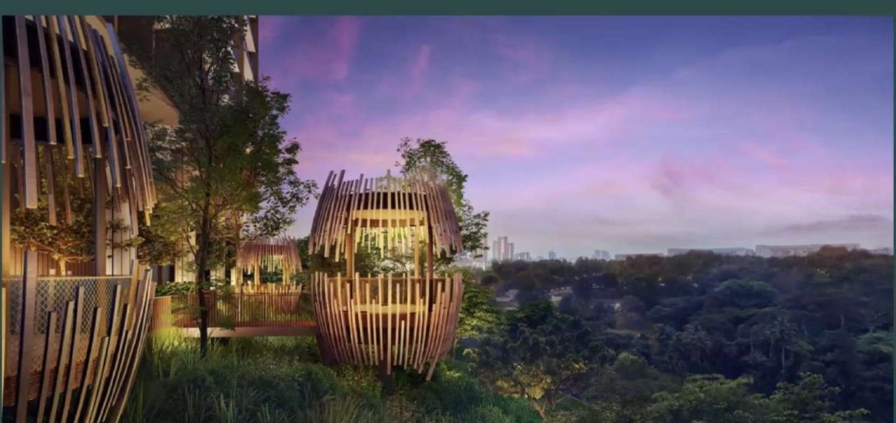 Forest Pavilion at dusk