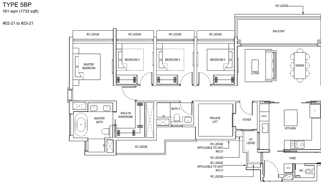 5-Bedroom Premium · Type 5BP · 1,733 sqft